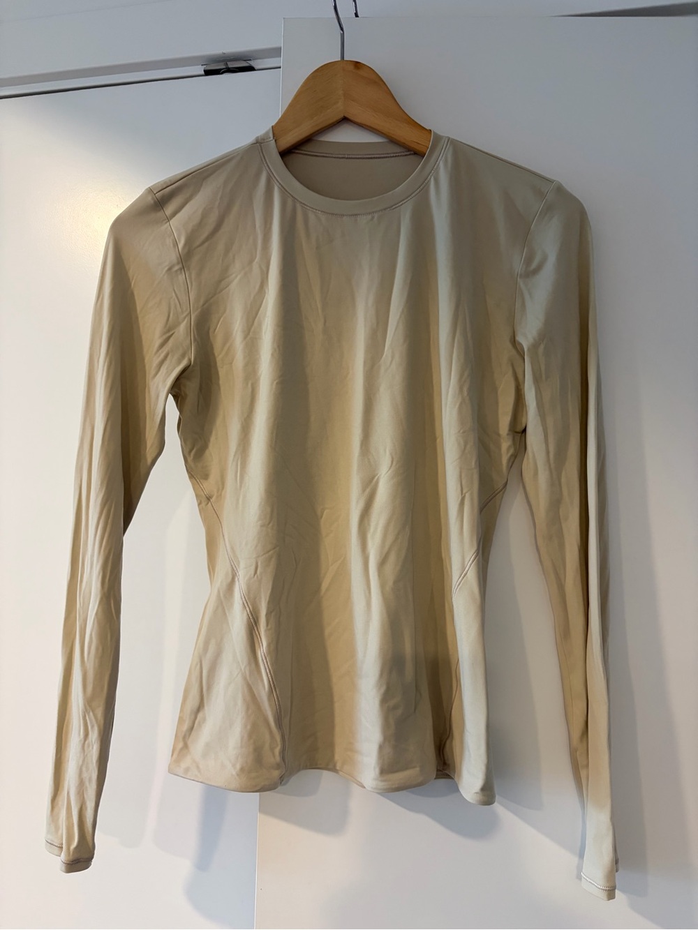 lululemon athletica Long-Sleeve Crewneck Top in Light Beige